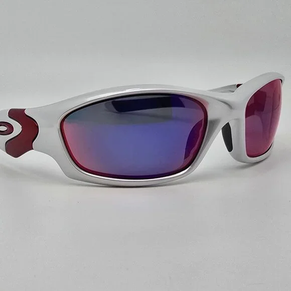 *SOLD* Oakley 04-329 Straight Jacket II White Chrome Frame +Red Lens Sunglasses - Picture 7 of 15